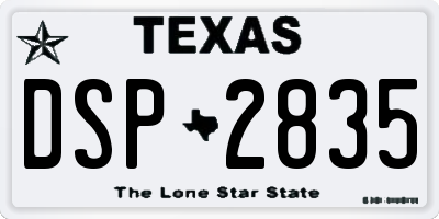 TX license plate DSP2835