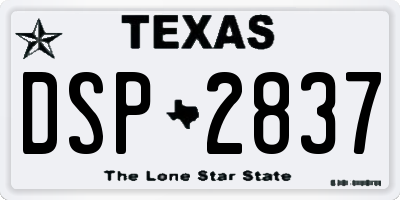 TX license plate DSP2837