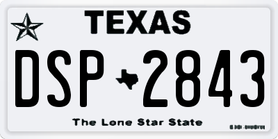 TX license plate DSP2843