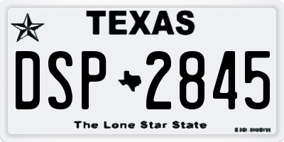 TX license plate DSP2845