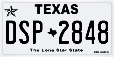 TX license plate DSP2848