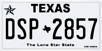 TX license plate DSP2857