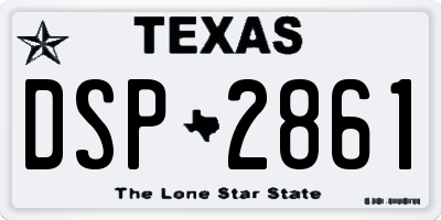 TX license plate DSP2861