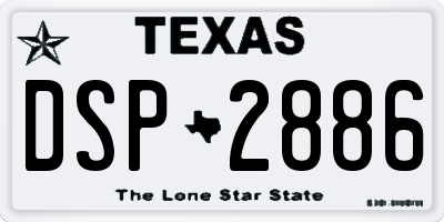 TX license plate DSP2886