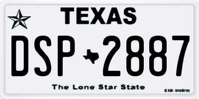 TX license plate DSP2887