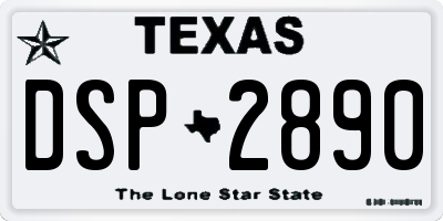TX license plate DSP2890