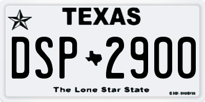 TX license plate DSP2900