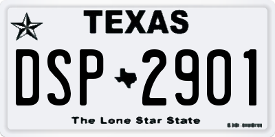 TX license plate DSP2901