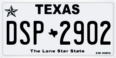 TX license plate DSP2902