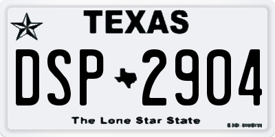 TX license plate DSP2904