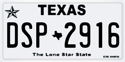 TX license plate DSP2916