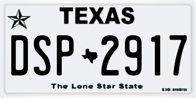 TX license plate DSP2917