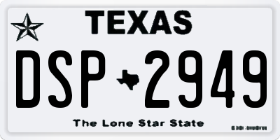 TX license plate DSP2949