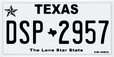 TX license plate DSP2957