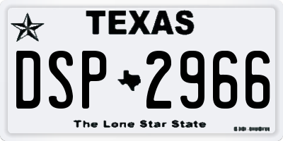 TX license plate DSP2966