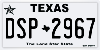TX license plate DSP2967