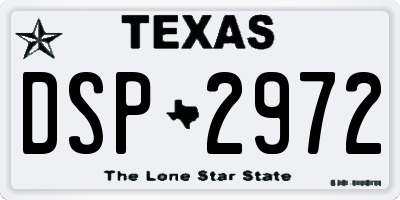 TX license plate DSP2972