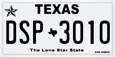 TX license plate DSP3010