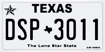 TX license plate DSP3011