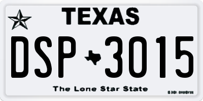TX license plate DSP3015