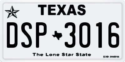 TX license plate DSP3016