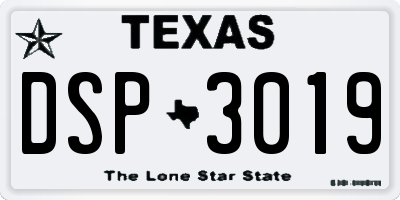 TX license plate DSP3019