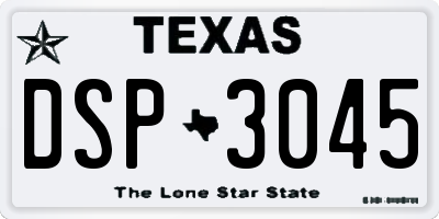 TX license plate DSP3045