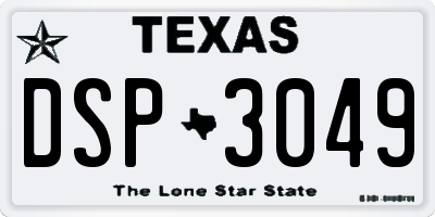 TX license plate DSP3049