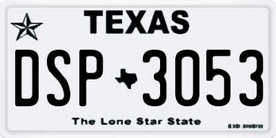 TX license plate DSP3053