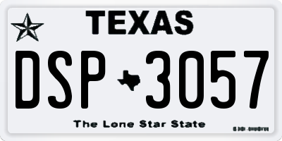 TX license plate DSP3057