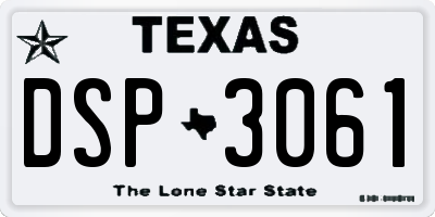 TX license plate DSP3061