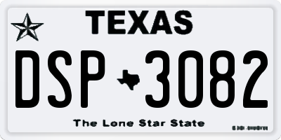 TX license plate DSP3082