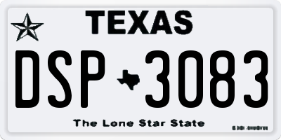 TX license plate DSP3083