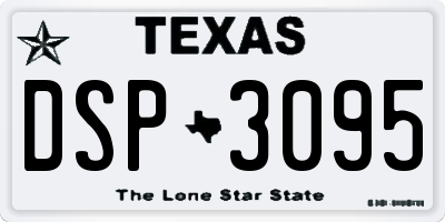 TX license plate DSP3095