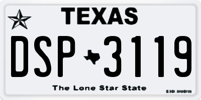 TX license plate DSP3119