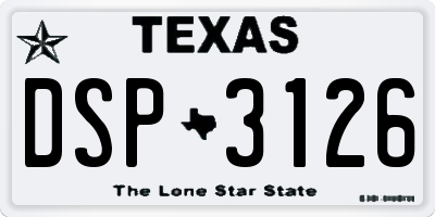 TX license plate DSP3126
