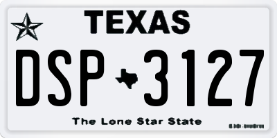 TX license plate DSP3127