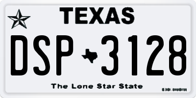 TX license plate DSP3128