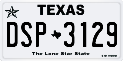 TX license plate DSP3129