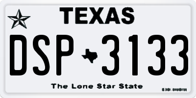 TX license plate DSP3133