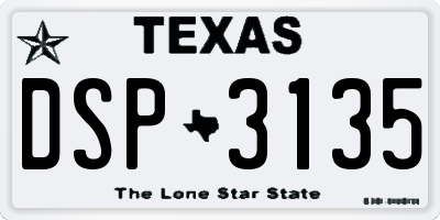 TX license plate DSP3135