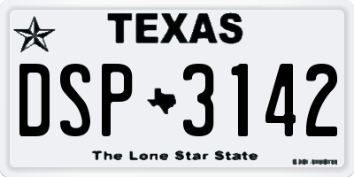 TX license plate DSP3142