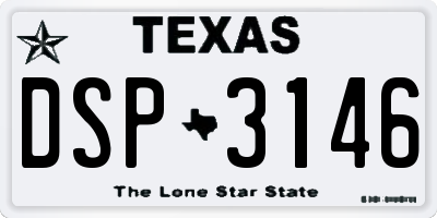 TX license plate DSP3146