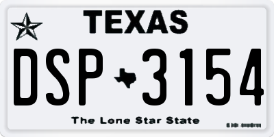 TX license plate DSP3154