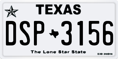 TX license plate DSP3156