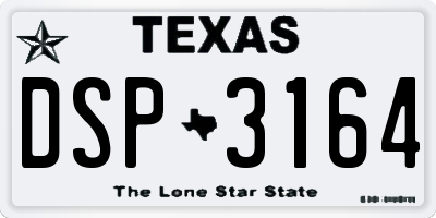 TX license plate DSP3164