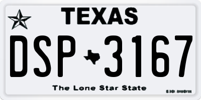 TX license plate DSP3167