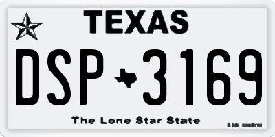 TX license plate DSP3169