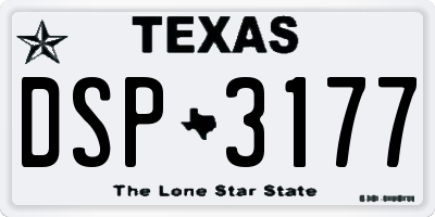 TX license plate DSP3177