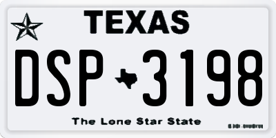 TX license plate DSP3198